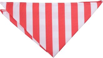 DQT Men Classic Stripe Patterned Business Party Handkerchief Pocket Square - Red & White