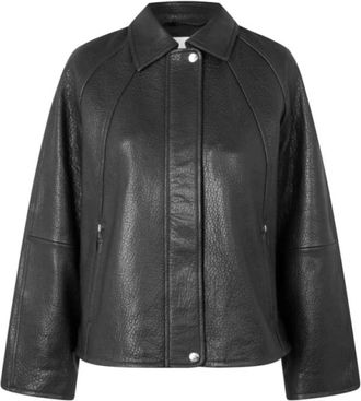 Sams&oslash;e & Sams&oslash;e Sanok Perfecto Leren Jas - Heren - Leren en Su&egrave;de Jassen - Zwart - XS - Leer - Jassen