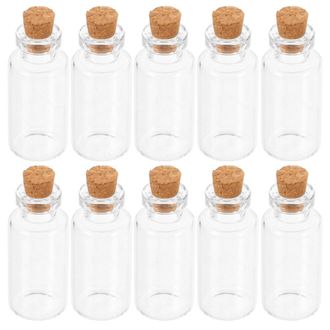 OEM Botellas De Los Deseos Transparentes, Mini Botellas Art&iacute;sticas Con Corcho, 48 Botellas Por Paquete