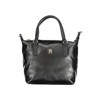 Tommy Hilfiger Womens Julia Small Tote Black Nylon Handbag - One Size