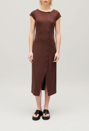 Claudie Pierlot Robe midi boutonn&eacute;e asym&eacute;trique noire