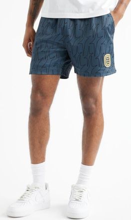 Overtime Dreamerz Star Mesh Shorts in Blue/Black at Nordstrom, Size X-Large