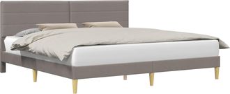 vidaXL Estructura De Cama Con Cabecera Topo 180 X 200 Cm Tela Vidaxl