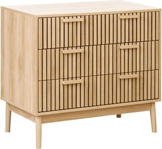 Beliani Credenza moderna in stile scandinavo con 3 cassetti Soggiorno Camera da letto Legno chiaro Lynwood