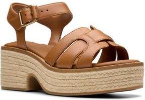 Clarks Coledale Strap Platform Sandal in Tan Leather at Nordstrom Rack, Size 6.5