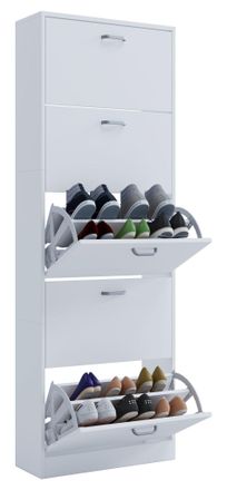VCM Vcm - Gabinete De Zapatos De Madera Dimensiones: Al. 170 X An. 59 X P. 22 Cm 5 Solapas - Sipos Xl (blanco)