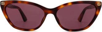 Gucci Stijlvolle zonnebril - Dames - Zonnebrillen - Bruin - 58 MM - Accessoires