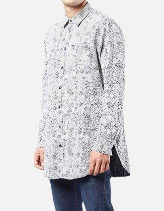 Diesel Mens DIESEL S FILTY 0NANE Mens Shirt Long Sleeve Regular Fit Soft Cotton Camicia NEW - Cream - Size: 38/Regular