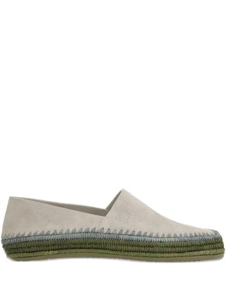 Loewe Mens Rio Suede Espadrilles - Light Grey - Size EU 40