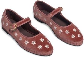Flabelus Daisy Embroidery Mary Jane in Pink at Nordstrom, Size 37