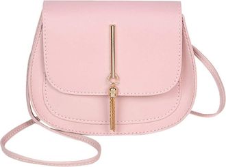 Generic Fashion Messenger Leather Shoulder Solid Color Bag Bag Tassel Bag Men Shoulder Bags (Pink, One Size)