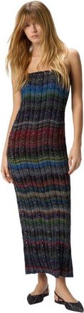 Missoni Long Strapless Dress With Wave Check Pattern in Multicoloured at Nordstrom, Size 44 It