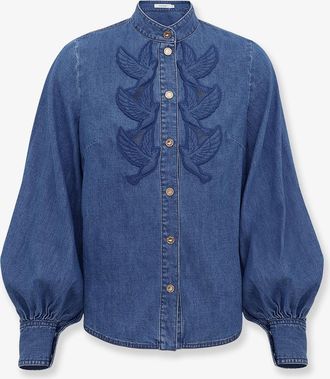 Zimmermann Camicia in denim con ricami cut-out - ZIMMERMANN - gender_Woman