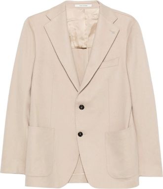 Tagliatore Beige Notched Lapel Blazer
