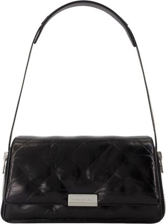 Alexander Wang Siren Medium Flap Schoudertas - Dames - Schoudertassen - Zwart - ONE Size - Leer - Tassen