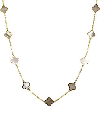 Italian Gold, Inc 14K Yellow Gold Clover Necklace- Mother Of Pearl
