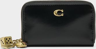 Coach Womens Charm patent leather zip card holder