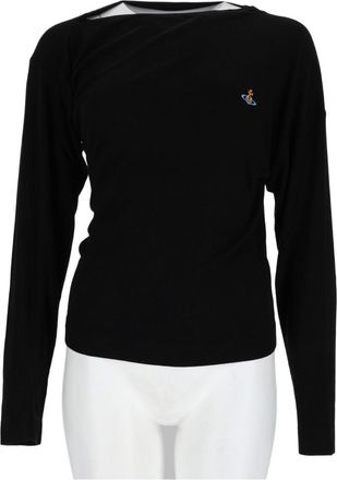 Vivienne Westwood Black Long-Sleeve Viscose-Blend Top