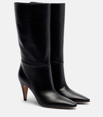 Gianvito Rossi Elise 85 leather mid-calf boots