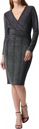Joseph Ribkoff Long Sleeve Bodycon Dress In Silver