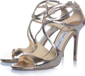 Jimmy Choo London Lance scrappy sandals in rose gold
