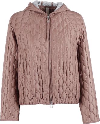 Duno Geometric Quilted Hooded Quilted Down Jacket