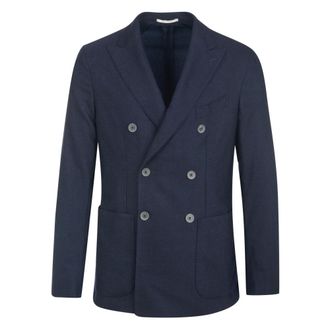 Pal Zileri Dubbelrijige Jas - Heren - Jassen - Blauw - Maat: XL