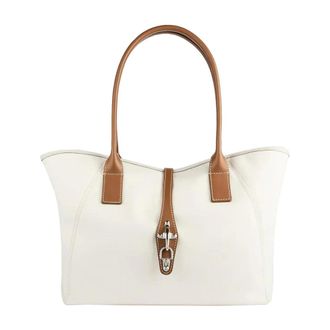Fay Tassen, Dames, Wit, ONE Size, Leer, Leren Shopper