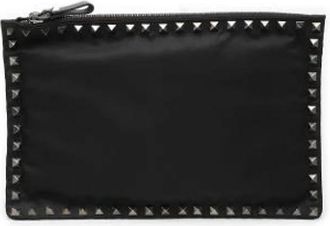 Valentino Pre-owned Rockstud Clutch Bag - Dames - Vintage Clutch - Zwart - ONE Size - Leer - Vintage