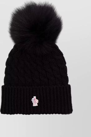 Moncler cable-knit wool pom-pom beanie