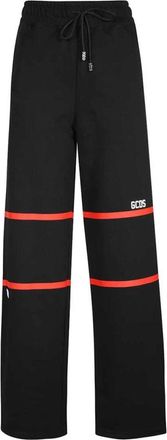 GCDS Katoenen Logo Track Broek - Dames - Wijde Broeken - Zwart - 2XS - Katoen - Broeken