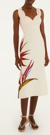 Farm Rio Strelitzia Placed Floral Linen Dress in Sand at Nordstrom, Size Xx-Small