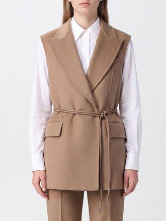 Sportmax Gilet a vestaglia in pura lana vergine con cintura
