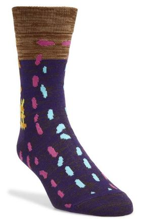 Waste Yarn Project x Celia Pym One of a Kind Crew Socks in White/purple/yellow/blue Multi at Nordstrom, Size 37-40