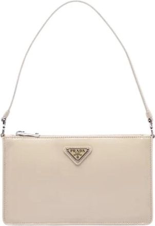 Prada Pre-owned Vintage Shoulder Bag - Dames - Vintage Schoudertas - Beige - ONE Size - Leer - Vintage
