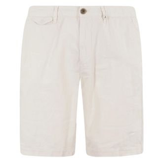 Myths Casual Shorts, male, White, Size: XL Short Linen Cotton Shorts in Cream