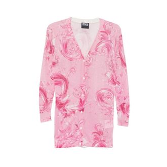 Versace Jeans Couture Cardigans, female, Pink, Size: L Buttoned Cardigan