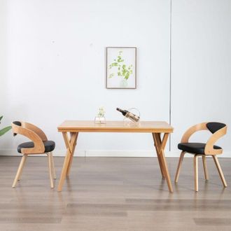 vidaXL Sedie da Pranzo 2 pz Nere in Legno Curvato e Similpelle - Vidaxl