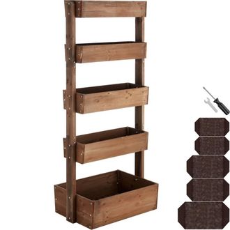 TecTake Vertical Planter Flora in Brown