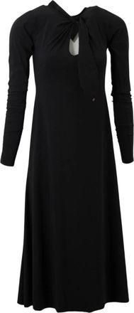 High Zwarte Uitlopende Jurk - Dames - Casual kleedjes - Zwart - S - Kleedjes