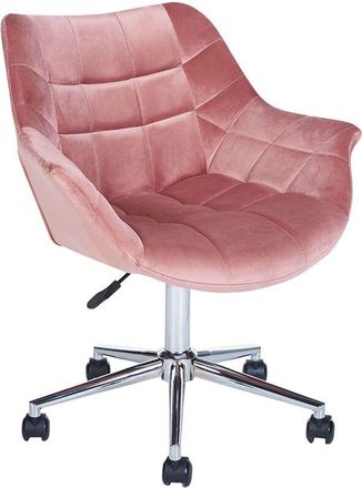 Beliani Desk Chair LABELLE Velvet Pink