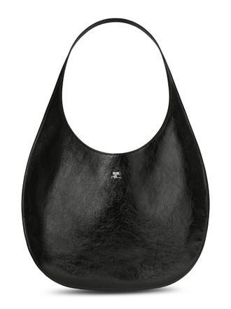 Courr&egrave;ges Crescent-Shaped Flat Tote Bag with Glossy Finish