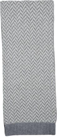 KANGRA Textured Light Grey Wool Scarf With Subtle Herringbone Pattern