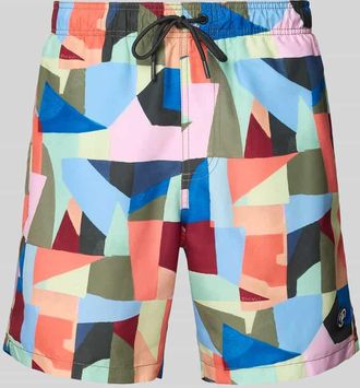 Shiwi Badehose im Allover-Look Modell Mike in Orange, Gr&ouml;&szlig;e XXL