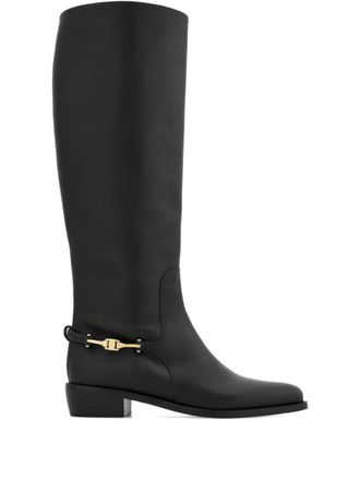 Ferragamo F Buckle Therma Knee Riding Boots Shoes
