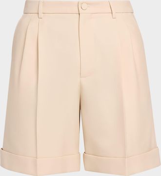 Valentino Garavani Men & apos;s Gabardine Pleated Bermuda Shorts