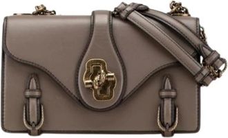 Bottega Veneta Pre-owned Cross Body Bags, female, Gray, Size: ONE SIZE Pre-owned Leather Shoulder Bag