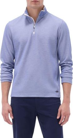 Bugatchi Quarter Zip Performance Pullover in Cobalt at Nordstrom, Size Xx-Large