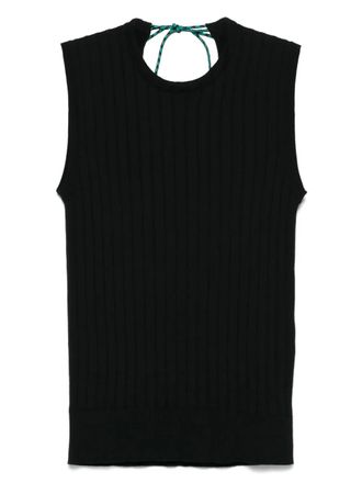 Plan C Geribbelde top - Zwart