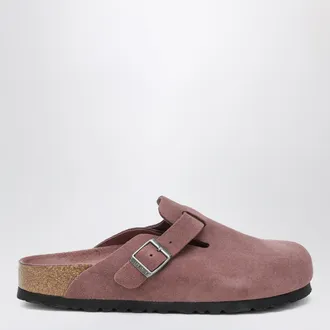 Birkenstock Sabot Boston color pepe in pelle scamosciata